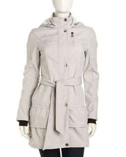 Shift Hooded Trench Jacket, Silver