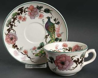 Myott Staffordshire Exotic Garden Flat Cup & Saucer Set, Fine China Dinnerware  