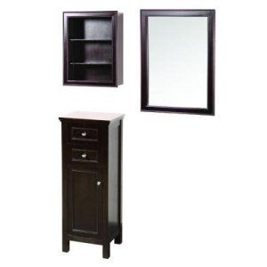 Foremost GAEM2432COMBO Gazette 24 Mirror, Wall Cabinet with Shelves, & Floor Ca