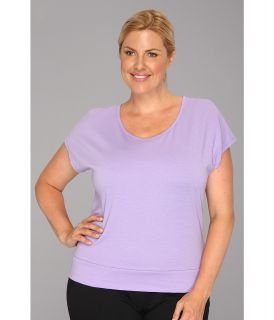 Ryka Plus Size Open Back T Womens Short Sleeve Pullover (Purple)