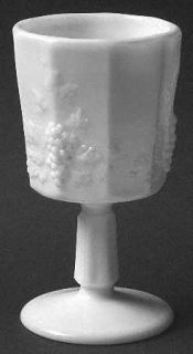 Westmoreland Paneled Grape Milk Glass Water Goblet   Stem 1881, Milk Glass, Grap