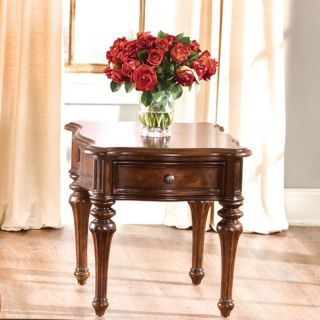 Andalusia Rectangular End Table with Drawer   Vintage Cherry Multicolor   259 