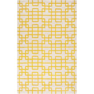 Hand tufted Deil Yellow Geometric Wool Rug (33 X 53)