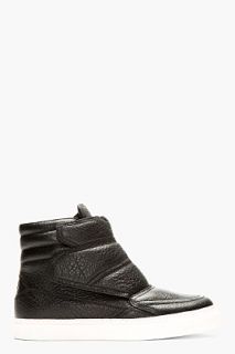 Mcq Alexander Mcqueen Black Leather High_top Sneakers