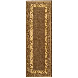 Indoor/ Outdoor Beachview Brown/ Natural Runner (24 X 67) (BrownPattern BorderMeasures 0.25 inch thickTip We recommend the use of a non skid pad to keep the rug in place on smooth surfaces.All rug sizes are approximate. Due to the difference of monitor 