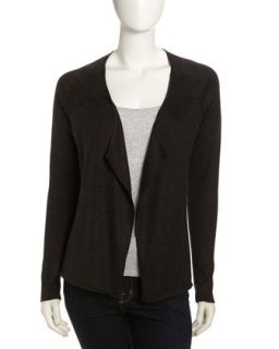 Open Front Cardigan, Charcoal