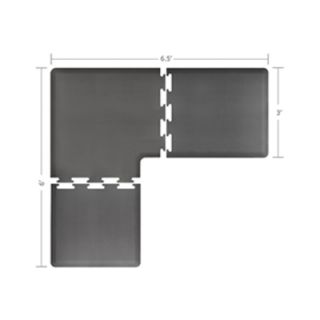 Wellness Mats L Series Puzzle Piece Collection w/ Non Slip Top & Bottom, 6.5x6x3 ft, Gray