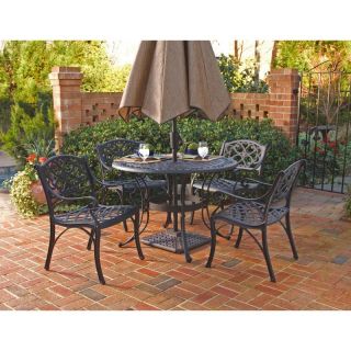 Home Styles Biscayne 48 in. Black Patio Dining Set   Seats 4   5554 328