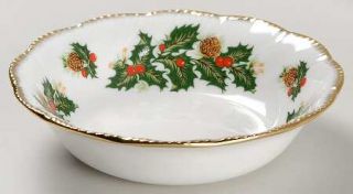 Rosina Queens Yuletide (Scalloped) Coupe Cereal Bowl, Fine China Dinnerware   Ho