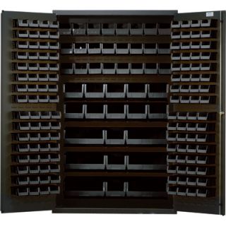 Quantum Storage Cabinet With 171 Bins   48in. x 24in. x 78in. Size, Black