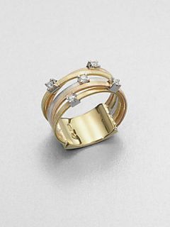Marco Bicego Diamond & Tri Tone Gold Ring/Five Row   Gold