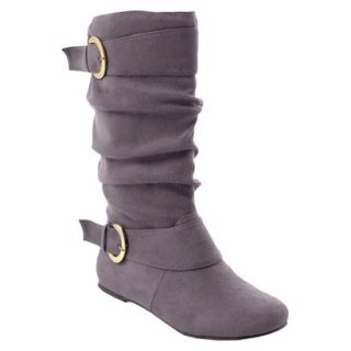 Womens Adi Designs Slouchy Faux Suede Wide Calf Boot   Grey 9