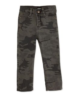 Parker Camo Print Straight Leg Jeans, Army Heather, 2T 4T