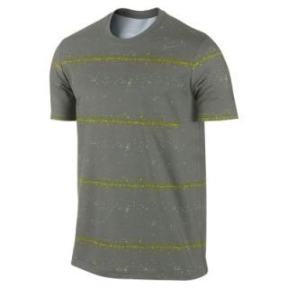 Nike Rally Sphere Stripe Mens Tennis Shirt   Medium Base Grey