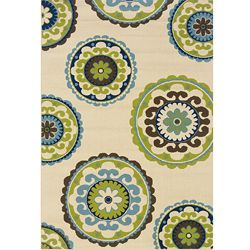 Ivory/ Green Outdoor Area Rug (710 X 10)