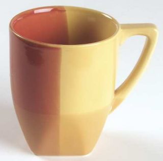 Coventry (PTS) Colortones Red/Yellow Mug, Fine China Dinnerware   Multisided,Yel