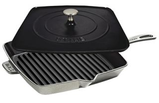 Staub 12 in Grill Press Combo, Graphite Grey