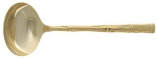 Reed & Barton Golden Royal Bamboo (Gold Elctpt) Gravy Ladle, Solid Piece   Gold