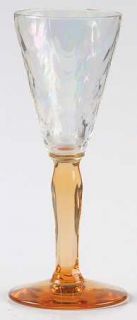 Fostoria 5082/5282 Amber(Iridizedbwl)By Fostoria Cordial Glass   Amber Stem,Irid