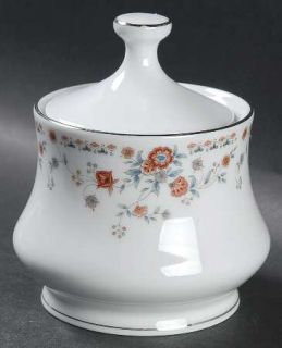 China Pearl Josephine Sugar Bowl & Lid, Fine China Dinnerware   Liling, Gray, Bl