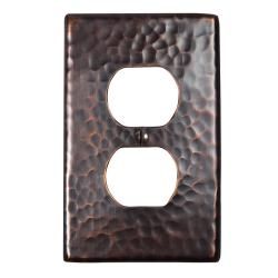 Solid Copper Single Duplex Receptacle Plate (set Of 2) (Solid copperHardware finish Antique CopperDimensions 4 7/8 inches high x 3 inches wideNote Due to the handmade nature of this product, there may be slight variations in size, finish, and hammering