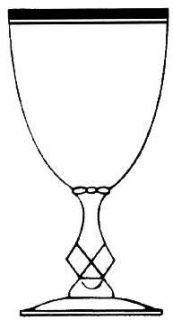 Tiffin Franciscan Jewel Water Goblet   Stem 17524, Platinum Trim & Verge
