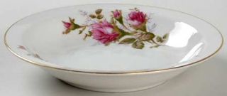 Celebrate Moss Rose Coupe Soup Bowl, Fine China Dinnerware   Dark Pink Roses,Gre