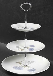 Wedgwood Ice Rose (No Trim, Coupe) 3 Tiered Serving Tray (DP, SP, BB), Fine Chin