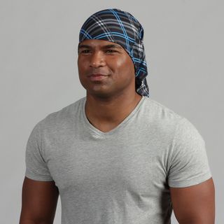 Obersee Adult Blue And Black Plaid Rag Tops Convertible Headwear
