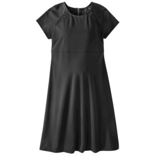 Liz Lange for Target Maternity Short Sleeve Lace Inset Ponte Dress   Black XL