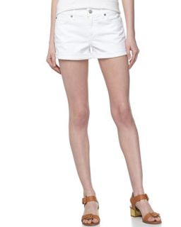 Dyed Denim Shorts, White
