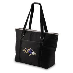 Picnic Time Baltimore Ravens Tahoe Shoulder Tote (BlackDimensions 23 inches high x 17 inches wide x 8.25 inches deepLarge exterior zipper pocketBeach styled toteFully insulatedHeat sealed, water resistant interior liner )