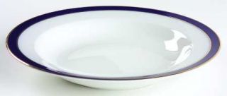 Epiag Norwalk Cobalt Large Rim Soup Bowl, Fine China Dinnerware   Cobalt Blue Ba
