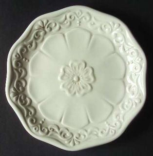 American Atelier Floral Bloom Salad Plate, Fine China Dinnerware   All White,Emb