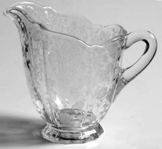 Cambridge Rose Point Clear 3900/41 Shape Creamer   Stem 3121,Clear,Etched