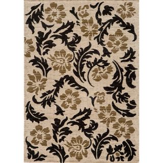 Dream Ivory Geometric Leaves Rug (2 X 3)