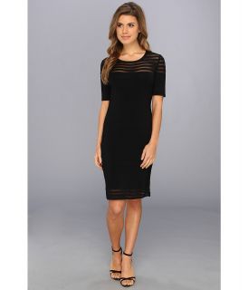 Vince Camuto S/S Grid Stitch Sweater Dress Womens Dress (Black)