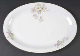 Tirschenreuth Apple Blossom (White Background) 13 Oval Serving Platter, Fine Ch