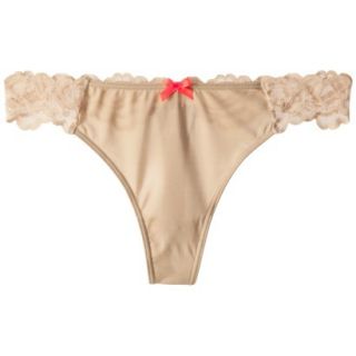 Gilligan & OMalley Womens Micro With Lace Back Thong   Mochachino M