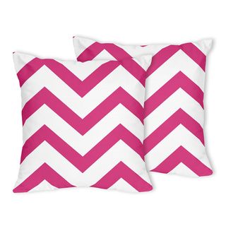 Sweet Jojo Designs Zig Zag Hot Pink And White Chevron Throw Pillows (set Of 2) (Hot pink/whiteThe digital images we display have the most accurate color possible. However, due to differences in computer monitors, we cannot be responsible for variations in
