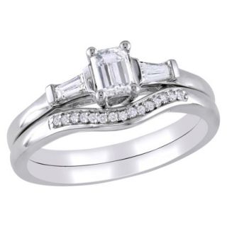 Tevolio 0.75 CT.T.W. Multi Cut Diamond Wedding Ring Set 14K White Gold GH (I1