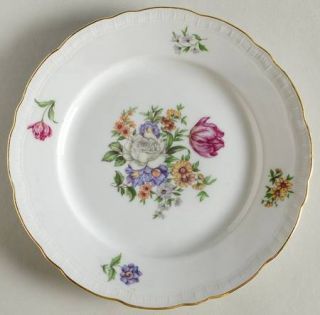 Europa Bouquet Bread & Butter Plate, Fine China Dinnerware   Floral,Slightly Rib