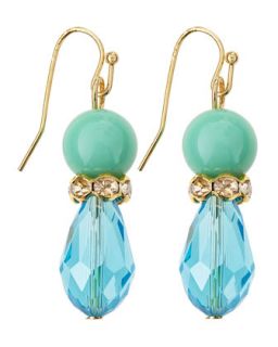 Beaded Crystal Dangle Earrings, Turquoise