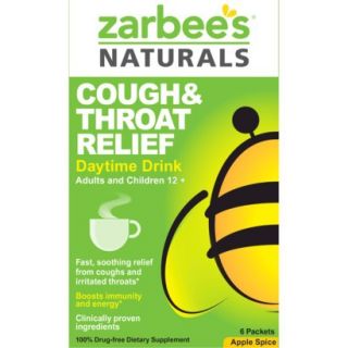 Zarbees Naturals Apple Spice Cough and Throat Relief Daytime Drink Packets   6