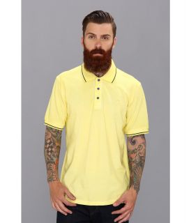 Fresh Brand Cotton Washed Pique Polo Mens Short Sleeve Pullover (Yellow)