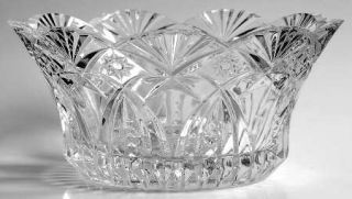 Mikasa Belmont (Giftware) Round Bowl   Clear, Cut, Arcs, Stars, Scalloped