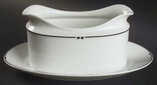 Noritake Integrity Gravy Boat with Attached Underplate, Fine China Dinnerware  