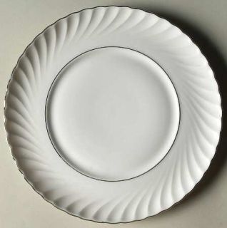 Royal Tettau Annette Platinum Trim Salad Plate, Fine China Dinnerware   White Wi