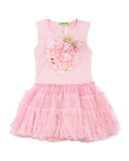Heart Tank Mesh Tutu Dress, Pink, 2T 4T
