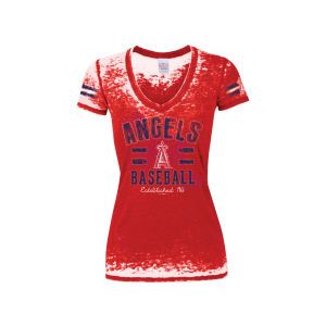 Los Angeles Angels of Anaheim 5th & Ocean MLB Womens Burnout Wash Baseball T Shirt